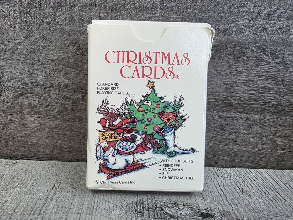 Vintage 1986 Christmas Cards Standard Size 4 Christmas Theme Suits 320a